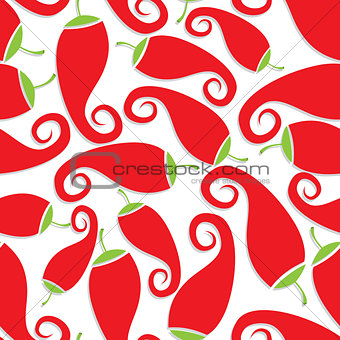 Seamless Chili Pepper wallpaper. Vector Illustration