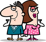 cheerful man and woman couple cartoon