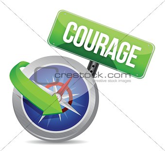 courage on a compass