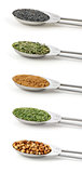 Herbs measured in metal teaspoons
