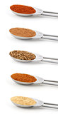 Spices measured in metal teaspoons
