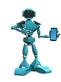 robot with a mobile phone