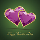 Valentineâs day luxury magenta diamond heart
