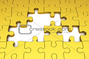 Gold puzzle pieces