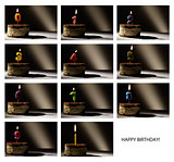 Collage of birthday candles.