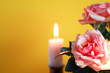 Candle And Roses