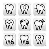 Tooth , teeth vector buttons set