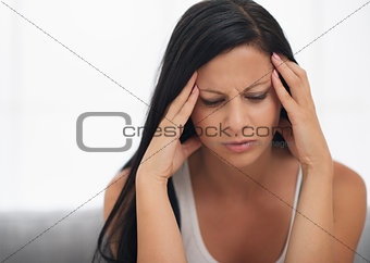 Portrait of stressed young woman