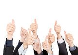 Business People with Thumbs Up isolated on White Background