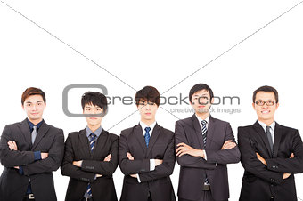 five asian business man standing together