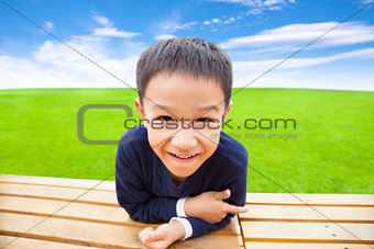 close up of smiling asian boy