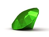 Splendid emerald made in form of the diamond
