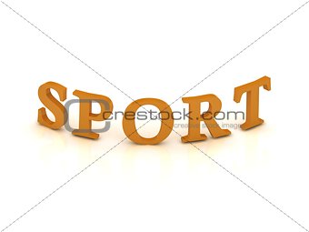SPORT sign with orange letters 
