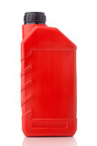 Red canister with machine oil