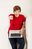 Young man with a laptop