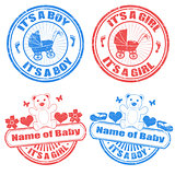 Baby boy and baby girl stamps