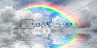 Rainbow and majestic clouds