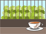 Coffee and background illustration
