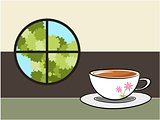 Coffee and background illustration
