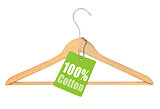 coat hanger with hundred percent cotton tag