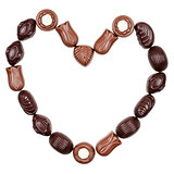 Heart from chocolate candies