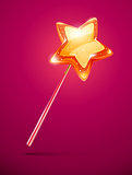fairytale magic wand with shining star