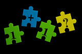 Math colorful puzzle pieces