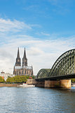 View on Cologne Cathedral in a cloudy day