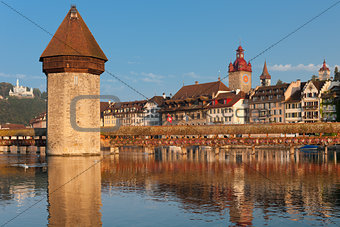 Chapel Bridge and Water Tower in Luzern