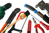 Set of working tools, it is isolated on a white background