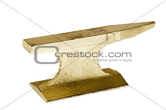  Gold anvil, isolated on white 