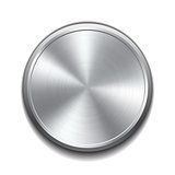 Realistic metal button with circular processing.