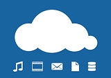 Cloud Computing abstract illustration on blue