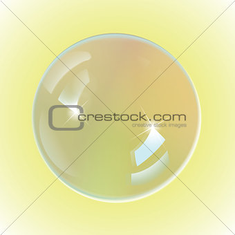 White bubble on yellow background