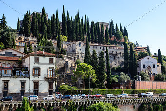 Adige River Embankment in Verona, Veneto, Italy