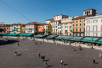 Piazza Bra in Verona Viewed from Ancient Roman Amphitheater, Ven