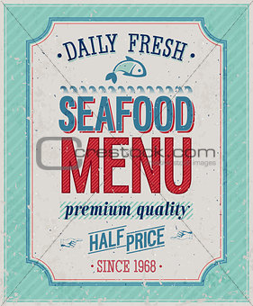 Vintage SeaFood Poster.