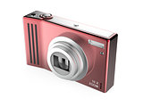 Red digital photo camera