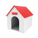 Doghouse on white