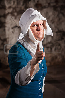 Angry Nun Pointing Finger