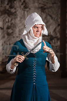 Dangerous Nun with Knife