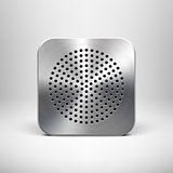 Technology App Icon Template with Metal Texture