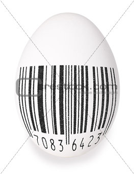 Egg with black bar-code