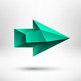 3d Green Right Arrow Sign with Light Background