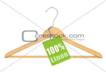 coat hanger with hundred percent linen 