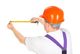 manual worker with tape measure