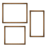 Empty frames of wood 