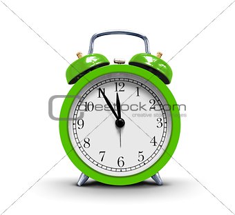 Alarm clock over white