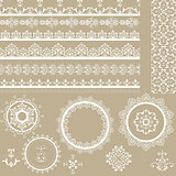 vector Lacy Ribbons, Napkins, and Design Elements