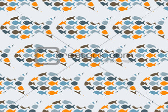 vector seamless pattern with fishes